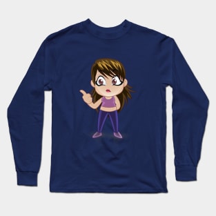 beautiful girls - cartoon character for young girls (choose your twin) Long Sleeve T-Shirt